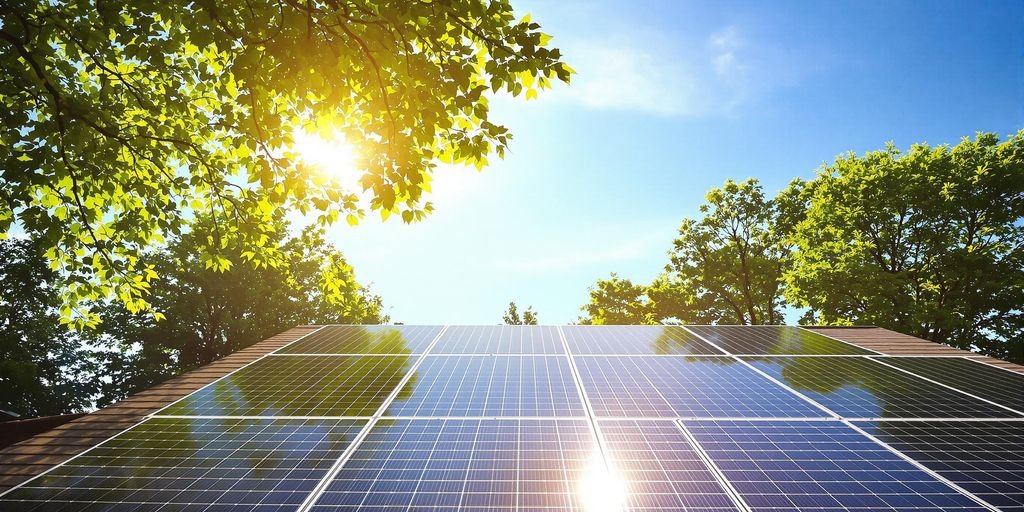 location panneau solaire: Panneaux solaires sur toit ensoleillé
