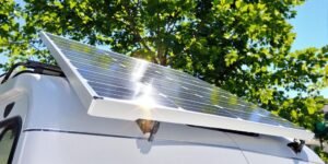 Solar panel on a campervan