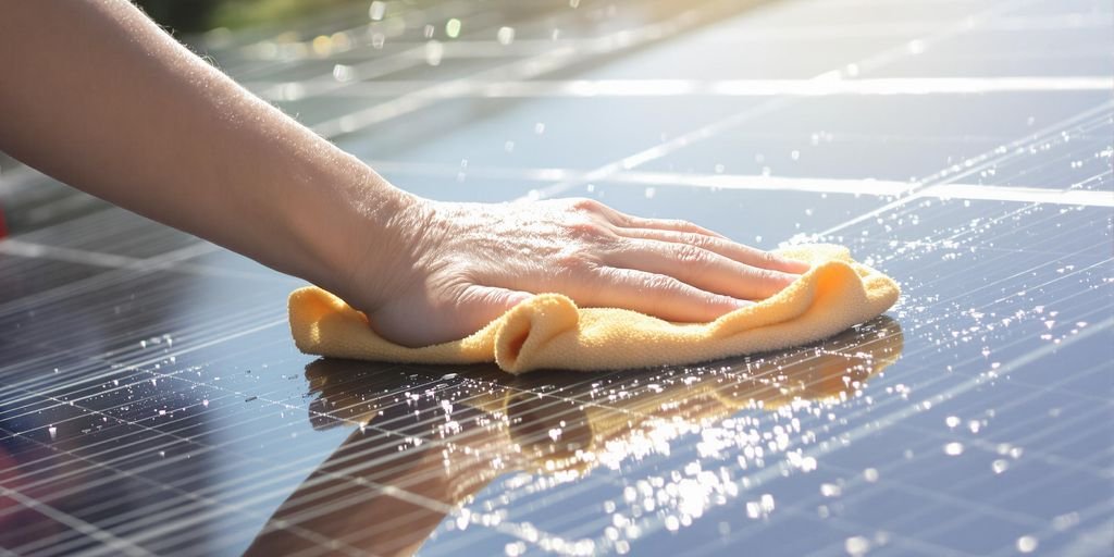 Manual solar panel cleaning