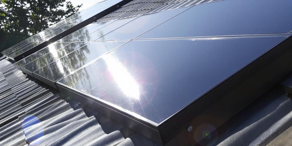 panneau solaire intégré toiture: image de panneaux solaires intégrés sur un toit moderne