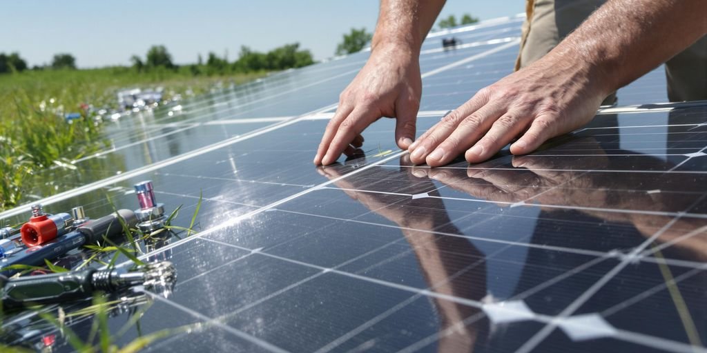 Installation de panneaux solaires au sol