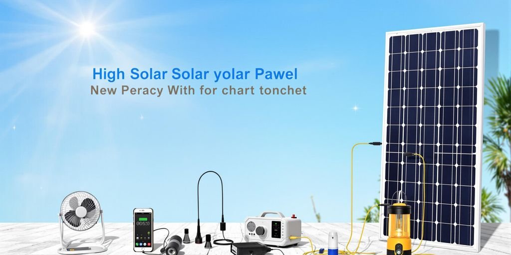 500W solar panel: Solar panel powering various devices.