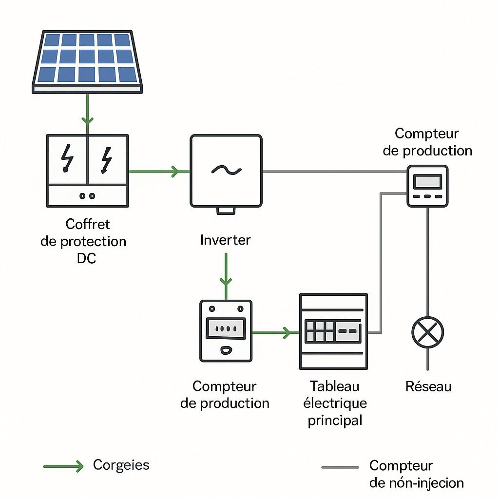 schéma de raccordement photovoltaique autoconsommation