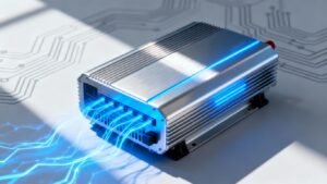 Solar inverter with blue energy lines