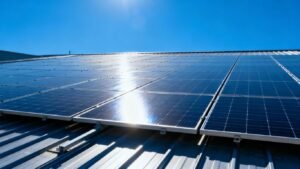 Panneaux solaires sur un toit ensoleillé
