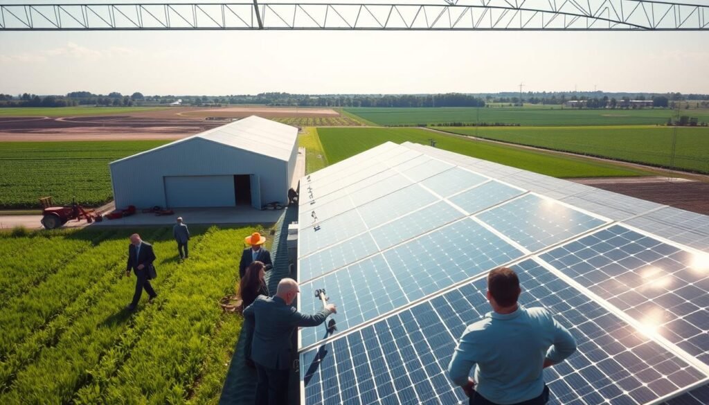 panneau solaire sur hangar agricole